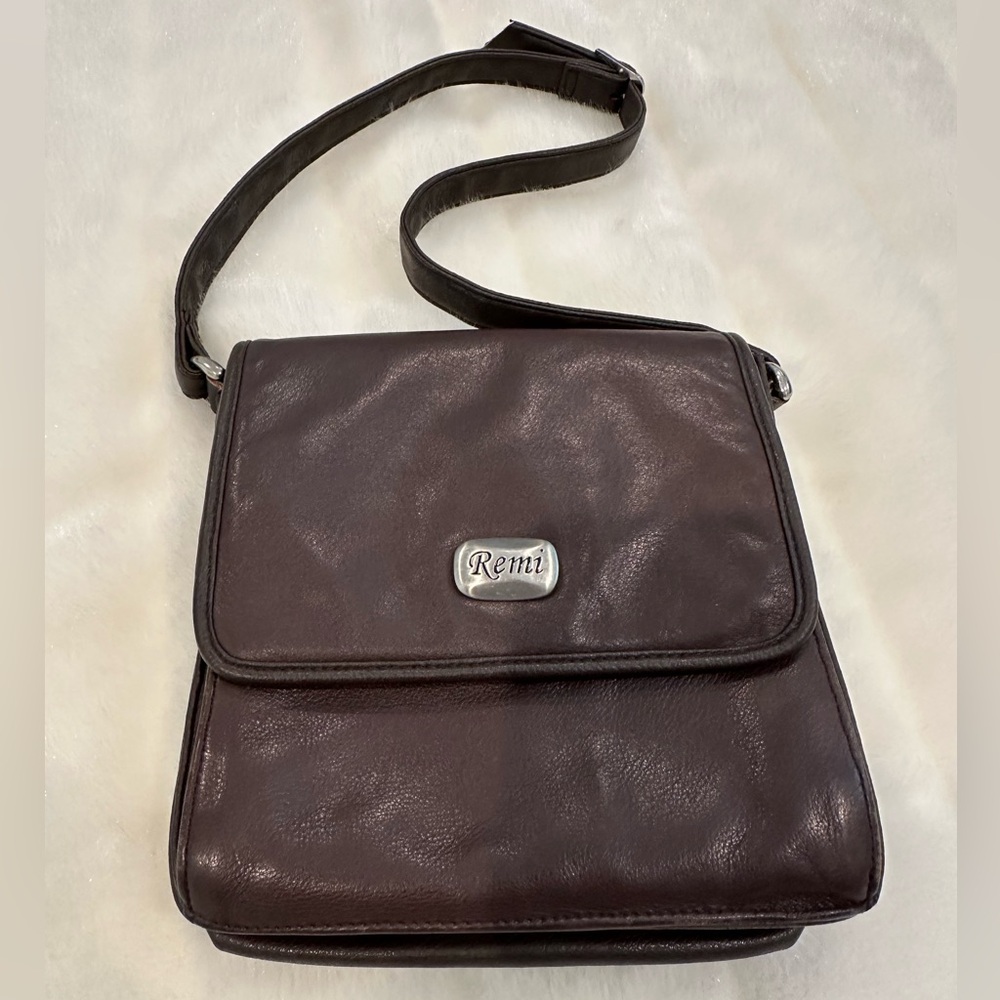 Dark Brown Remi Genuine Leather Crossbody Bag